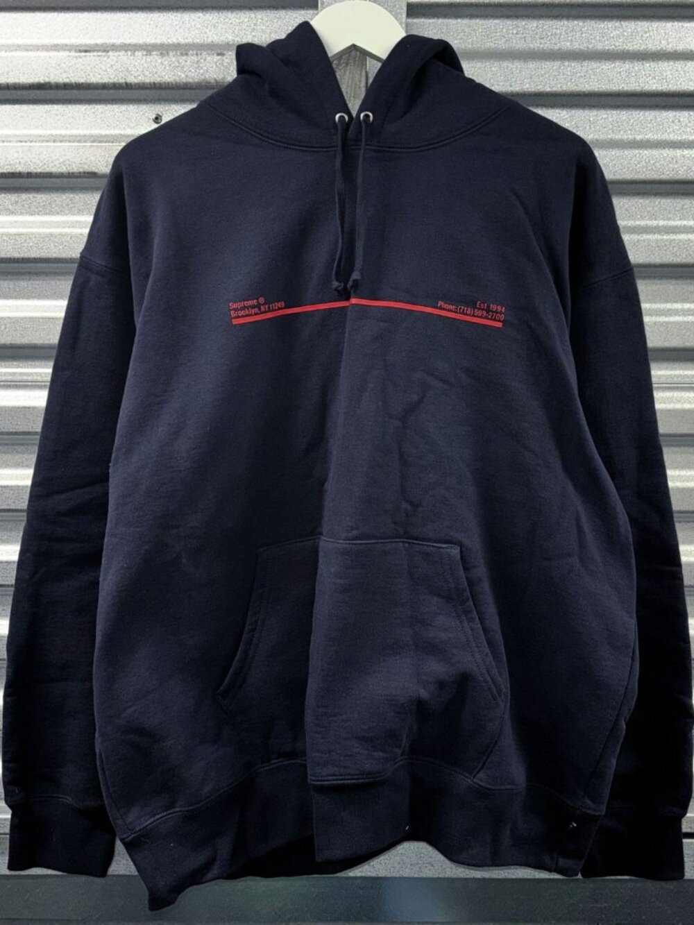 SUPREME SHOP NEW YORK NAVY HOODED SWEATSHIRT FW20 COTTON HOODIE